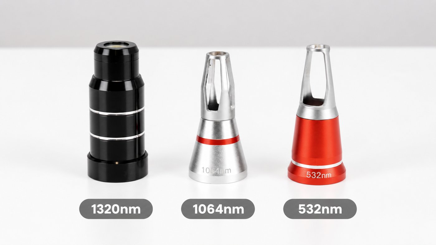 Cabezales intercambiables de VÉA Pigment: 1320nm, 1064nm y 532nm
